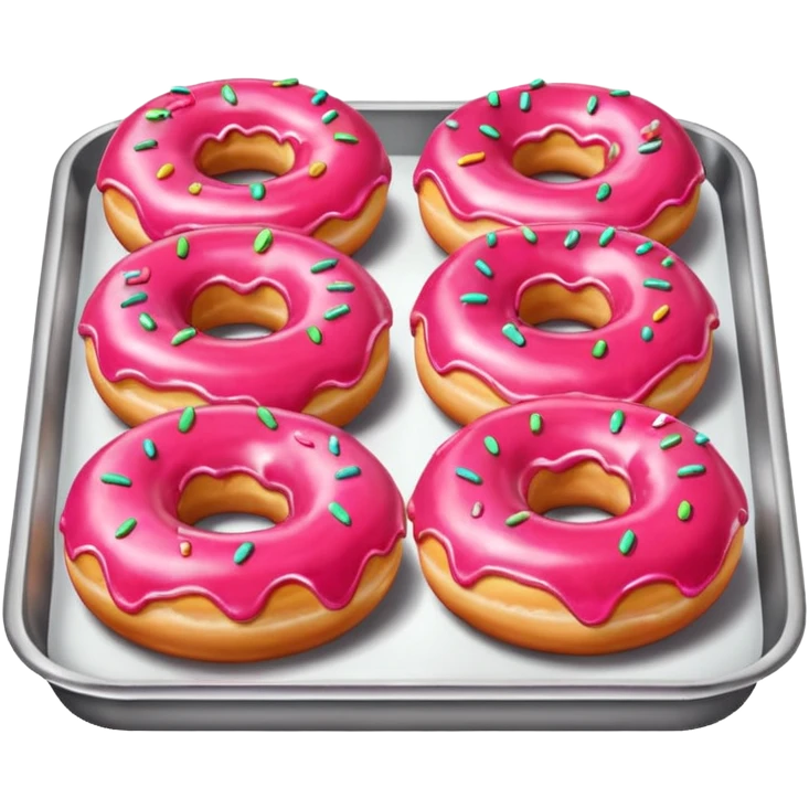 Strawberry donuts in a tray emoji