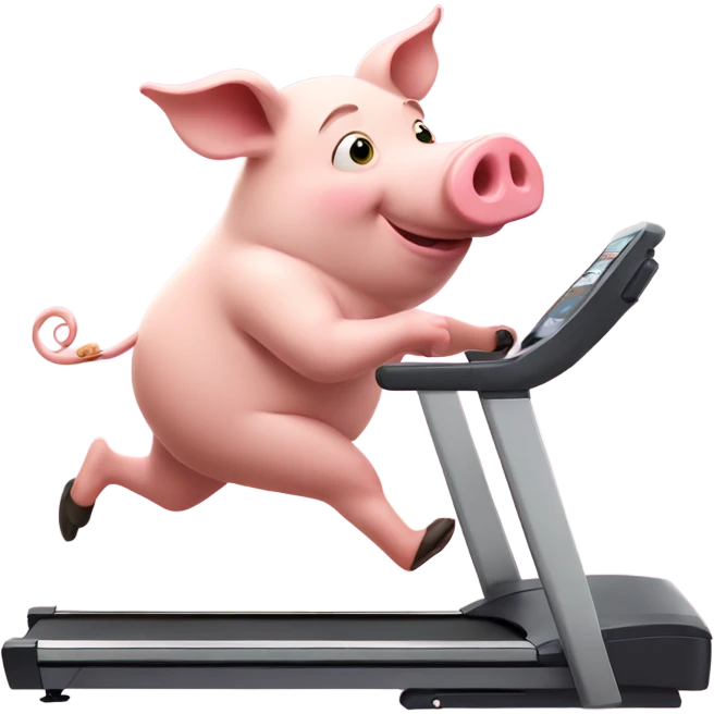 Pig running on a treadmill  emoji