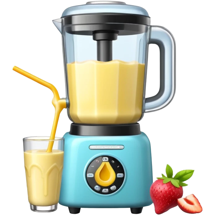 A SMOOTHIE MACHINE WITHOUT THE LID ON, THE SMOOTHIE SPLASHES OUT emoji