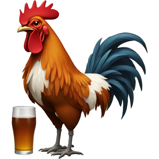 Drinking rooster emoji