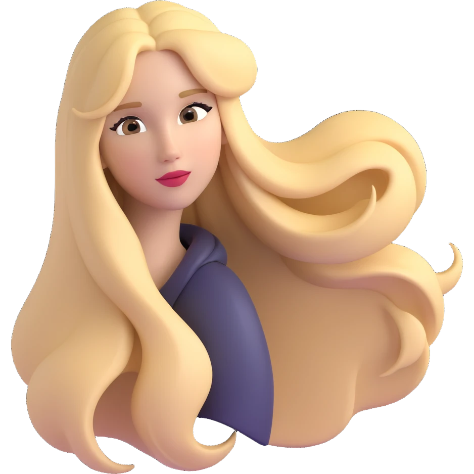 woman with long blonde hair, close-up, only head, same angle as reference photo emoji