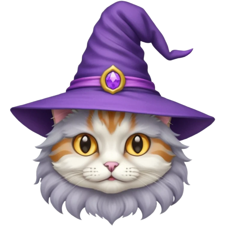 cat wear purple wicth hat emoji