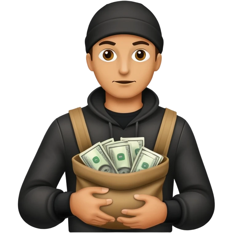 a robber with a bag of money in his hand emoji