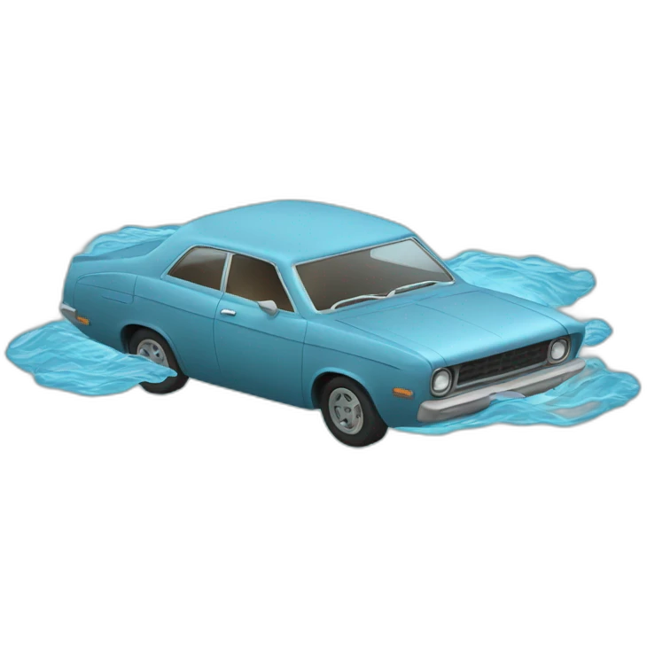 A car swimming emoji