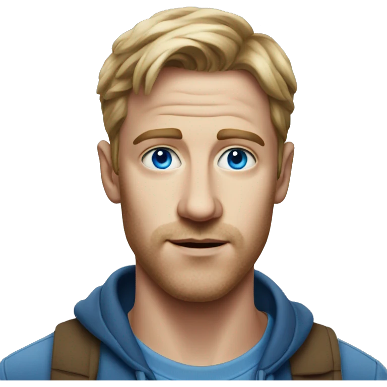 realistic portrait of a man with blue eyes  emoji