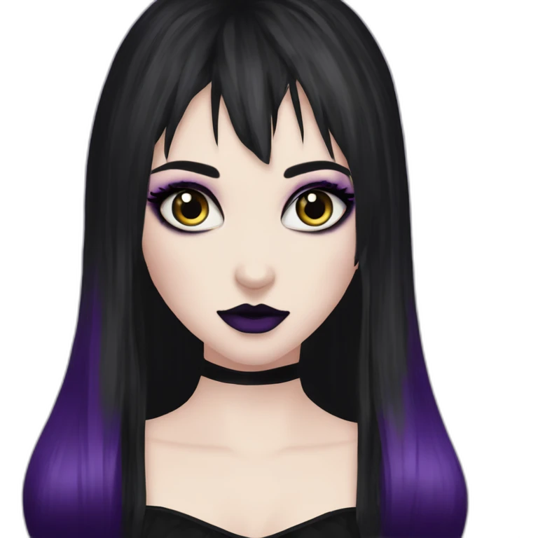 Elissabat -with bangs -long-hair-dark-plumpurple-and-black-vampire-goth-makeup-pinkeyes-romanticgothcloses emoji