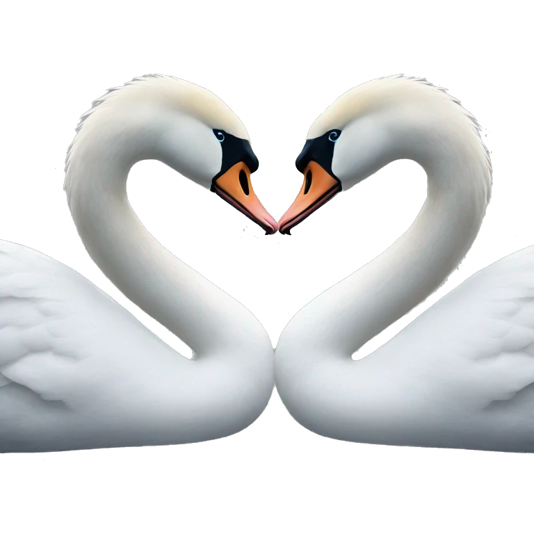 Two swans facing each other head to head emoji