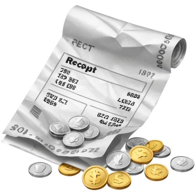 receipt and coins emoji