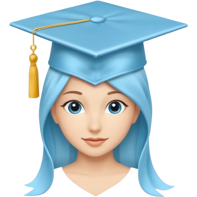 cappello da laurea per un corso terminato blu celeste danza aerea esame bello piccolo emoji