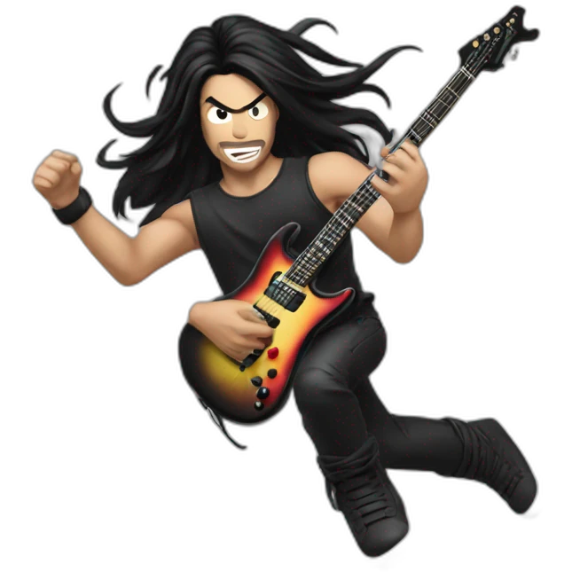 slam metal jump black hair emoji