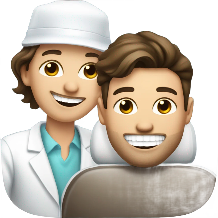 Brunette man with hat getting veneers  emoji