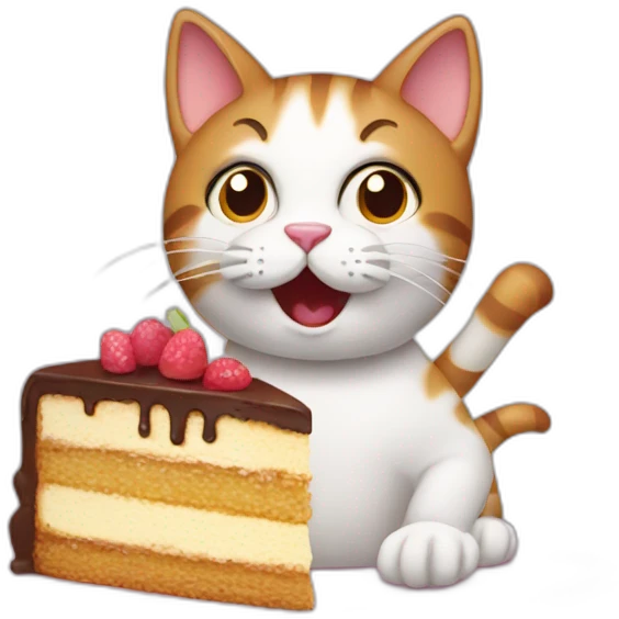 Cat eating cake emoji