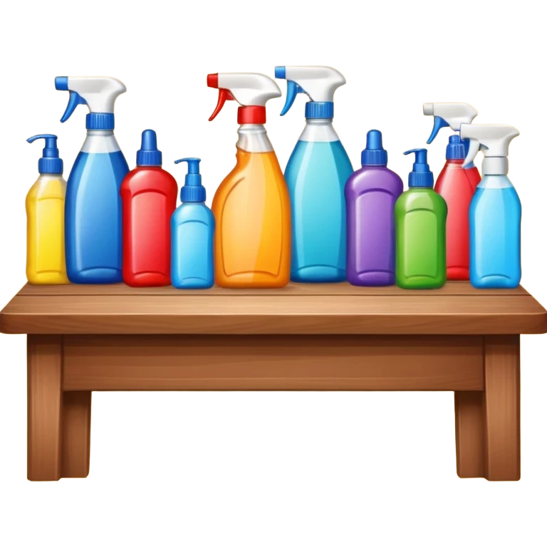 cleaning products on a table emoji
