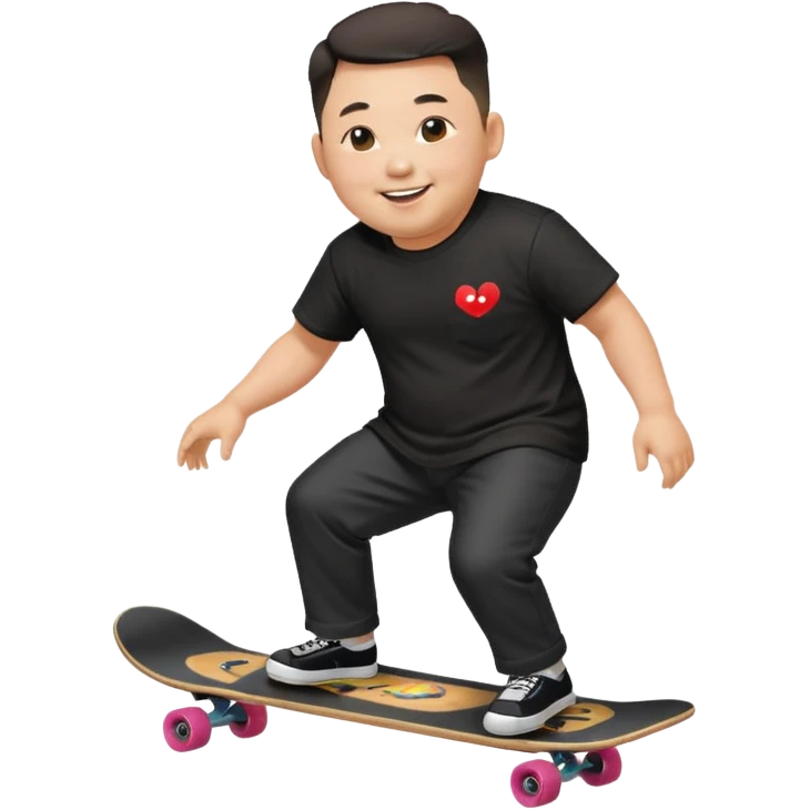 Kim jong-un riding skate board emoji