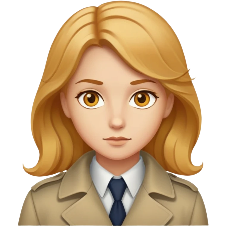 Bal gözlü orta saçlı bal renkli saçlı dedektif emoji