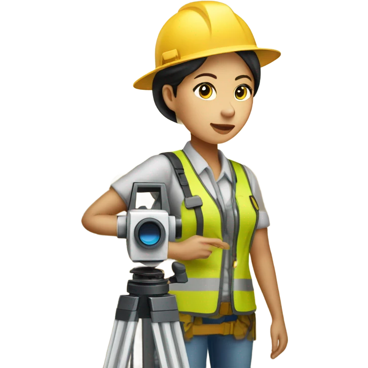 pinay land surveyor with total station emoji