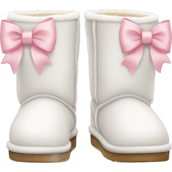 white uggs with light pink bows emoji