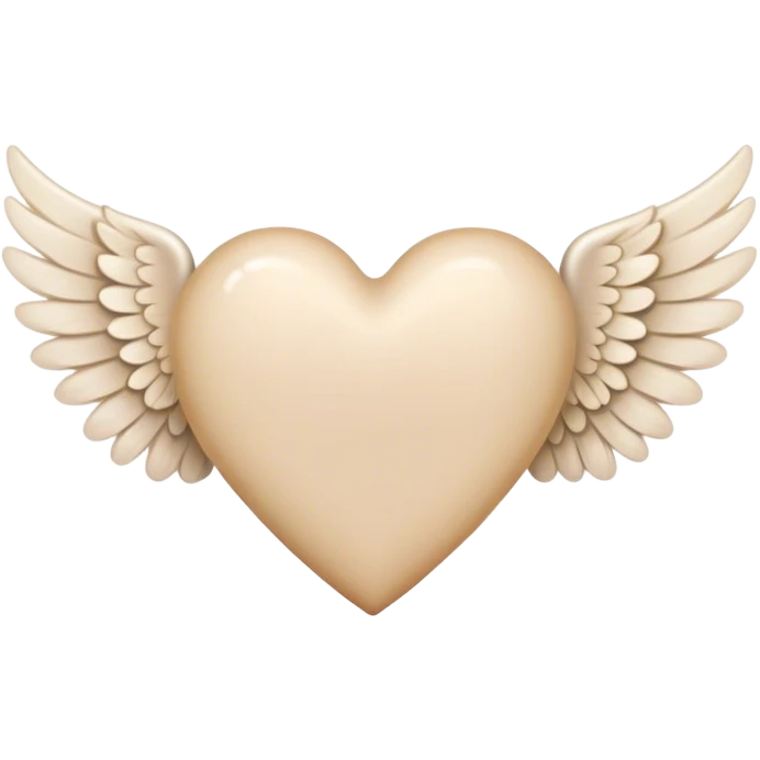 beige heart with angel wings emoji