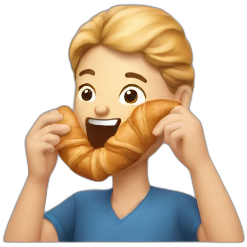 people nibbling croissant emoji