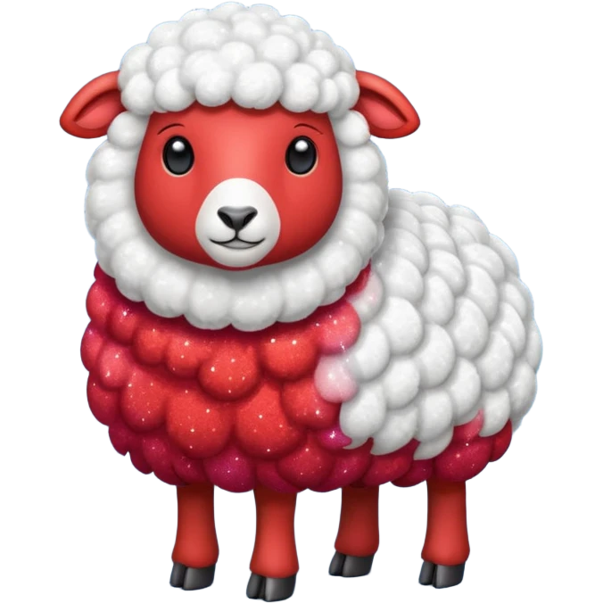 red glitter sheep emoji