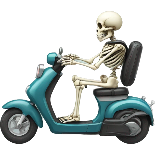 skeleton riding a motor scooter  emoji