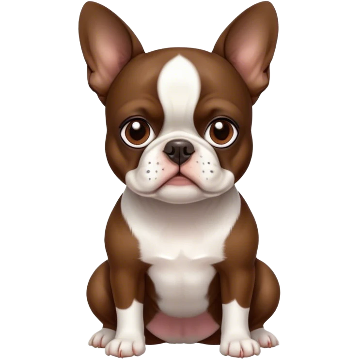 Brown & white Boston terrier emoji