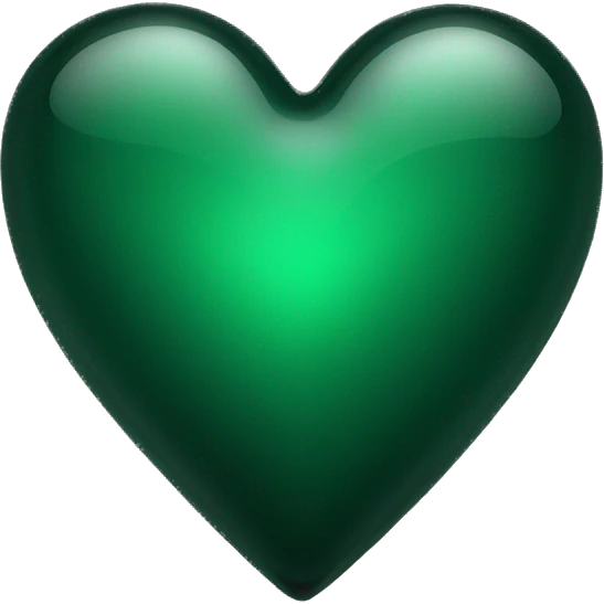 Dark green glass heart  emoji