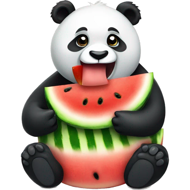 Panda eating watermelon emoji