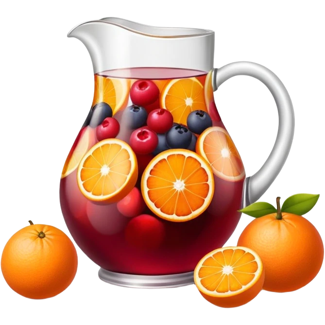 Sangria pitcher with fruit emoji
