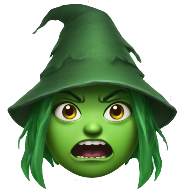 angry green witch from Dungeons & Dragons super realistic emoji