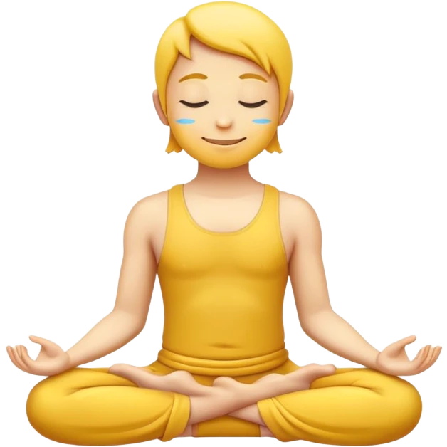 yellow emoji in lotus pose, meditating, calm face emoji