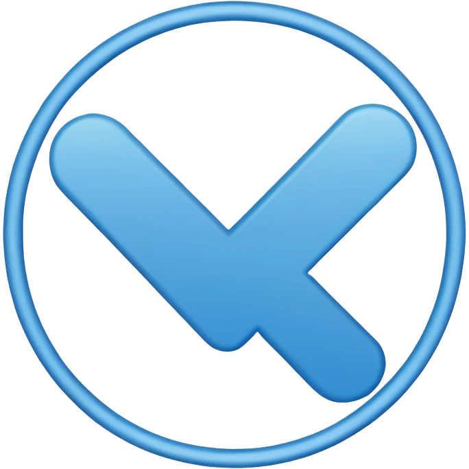 The blue check mark and the check mark itself should be in the middle without shadows.  emoji