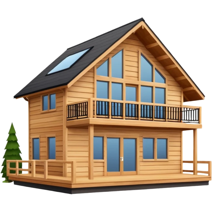 modern wooden house emoji