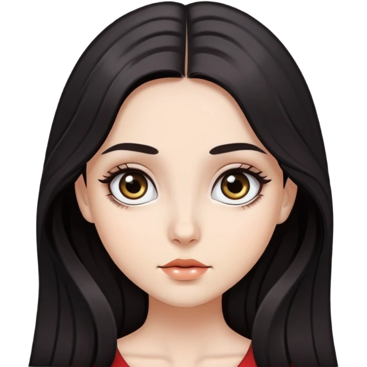 pretty girl with big dark eyes and long dark hair emoji