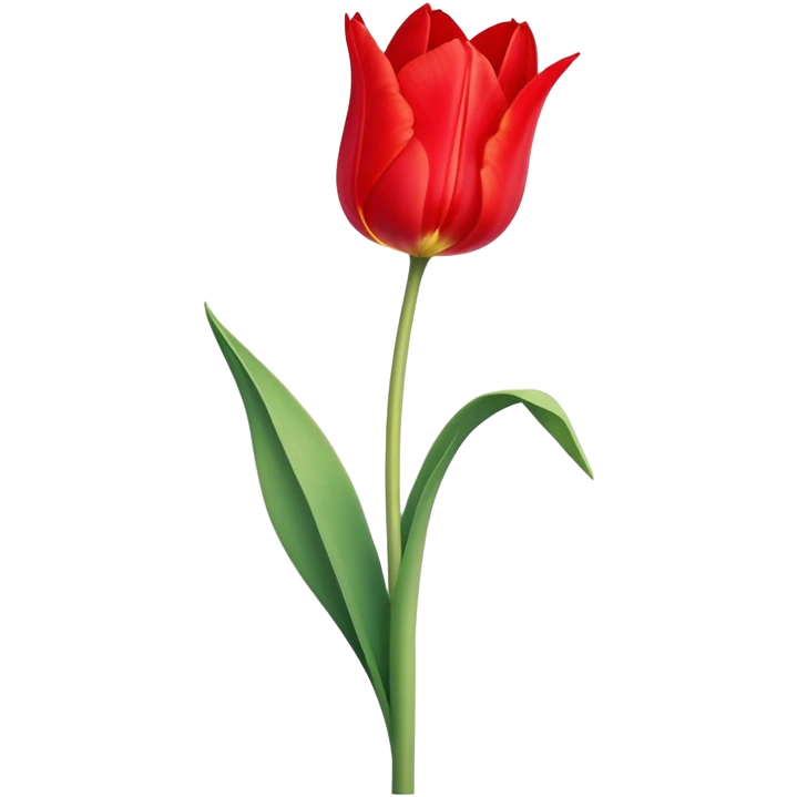 ​Cinematic Realistic Tulip, depicted as a single, exquisitely detailed bloom with vibrant red petals and a delicate stem, softly illuminated by natural light that highlights its graceful beauty and elegant form, emoji