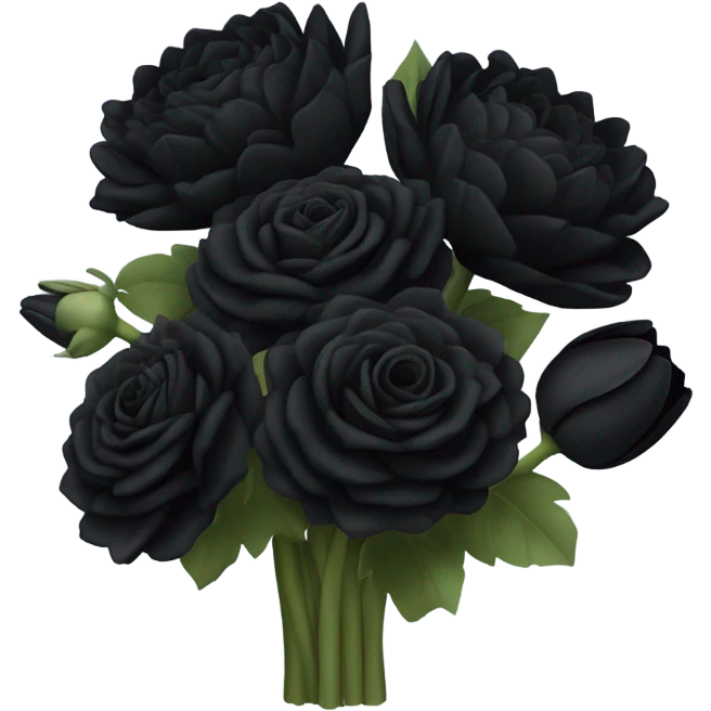 Black bouquet of flowers  emoji