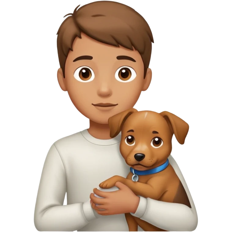 Boy holding dog emoji