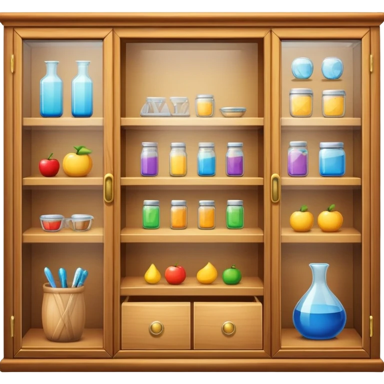 display showcase cabinet with items emoji