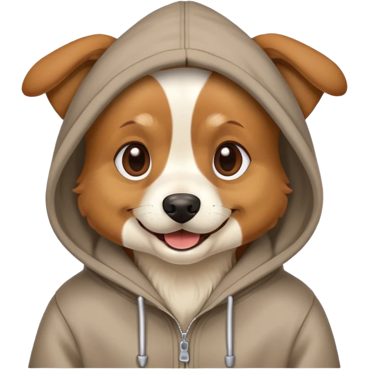 Dog wearing hoodie emoji