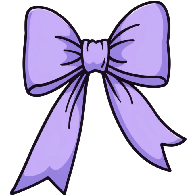 soft lavender ribbon bow with glitter emoji