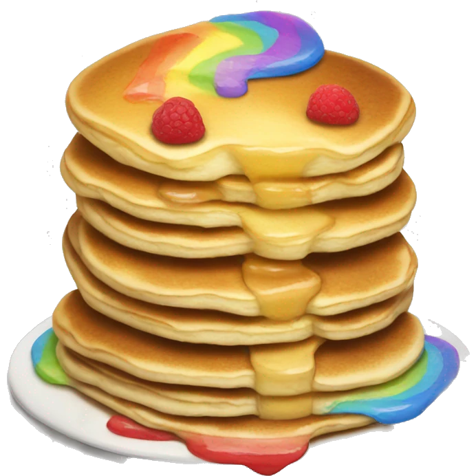 Stack of pancakes with rainbows  emoji