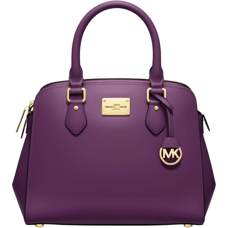 Realistic isolated, 3D rendering, dark plum color, Michael Kors satchel purse.  emoji