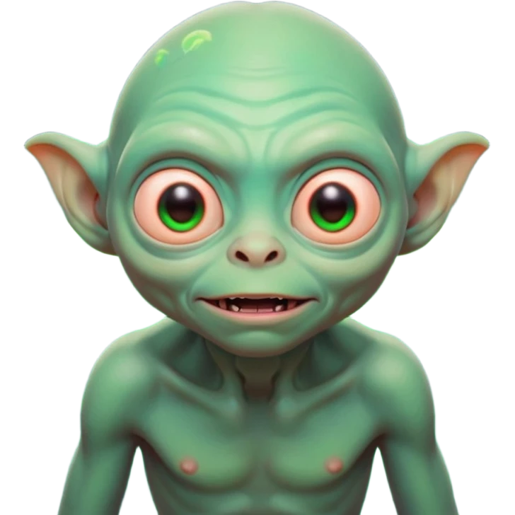 Neon gollum in space emoji