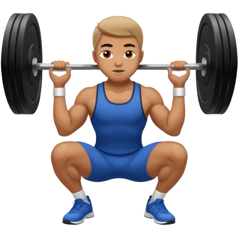 man doing a squat without weights emoji
