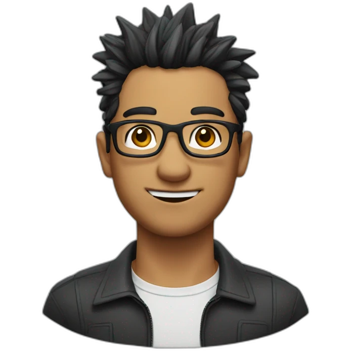 Man with specs and hair spikes emoji
