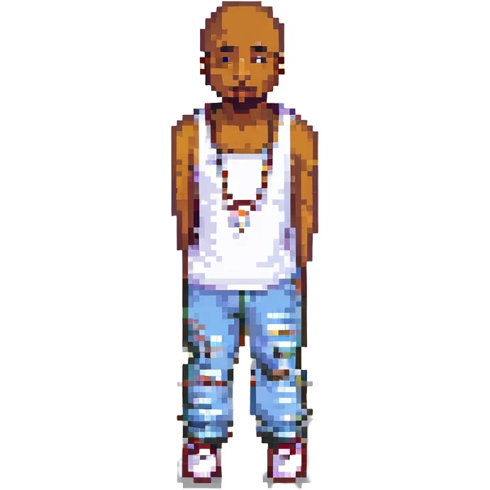 2Pac в полный рост, no background emoji