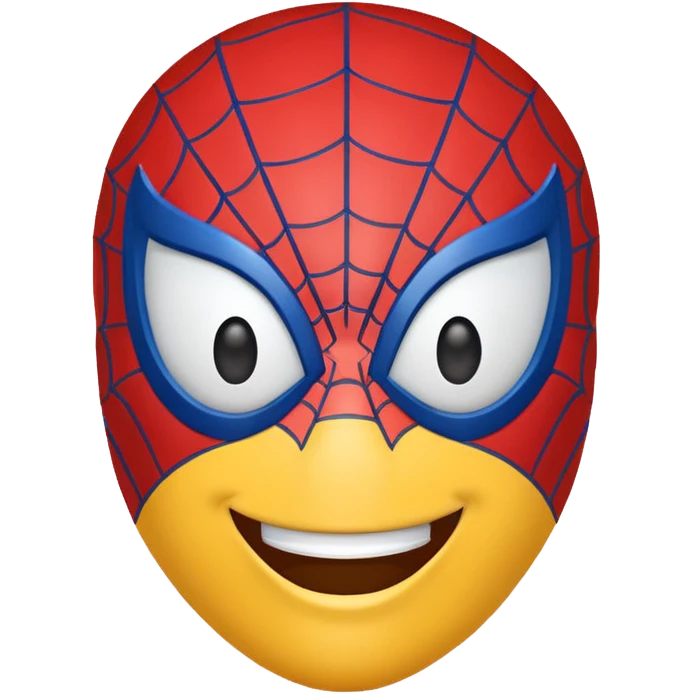 create a yellow emoji of spiderman. style old emoji emoji