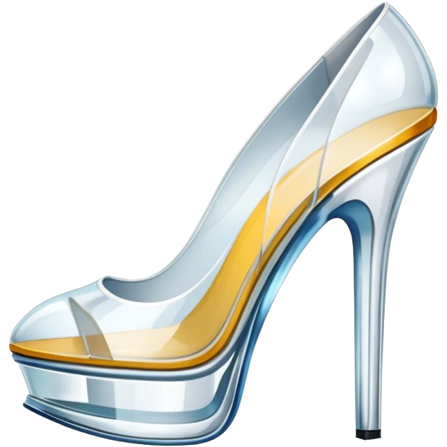ultra realistic pair of platform glass heels emoji