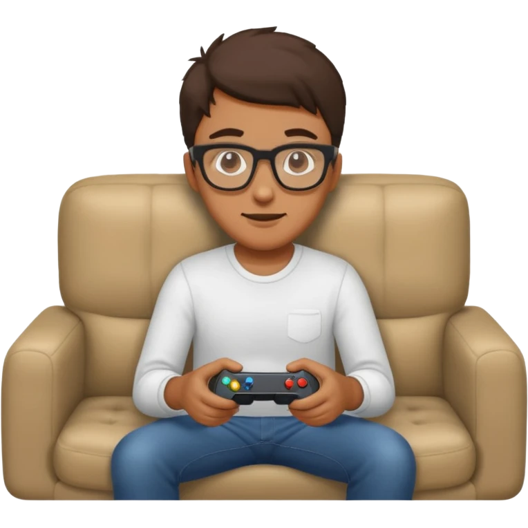 man playing video games on a sofa emoji
