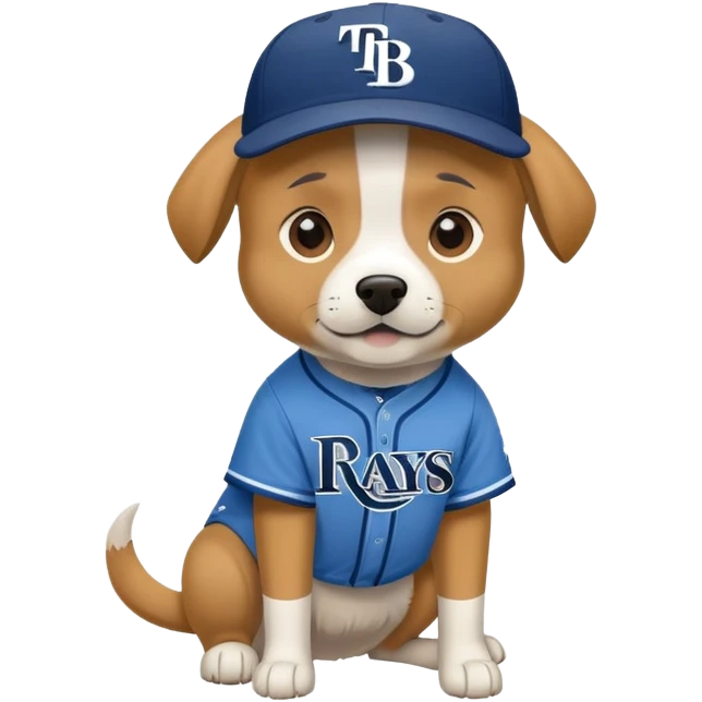 dog wearing tampa bay rays merch emoji